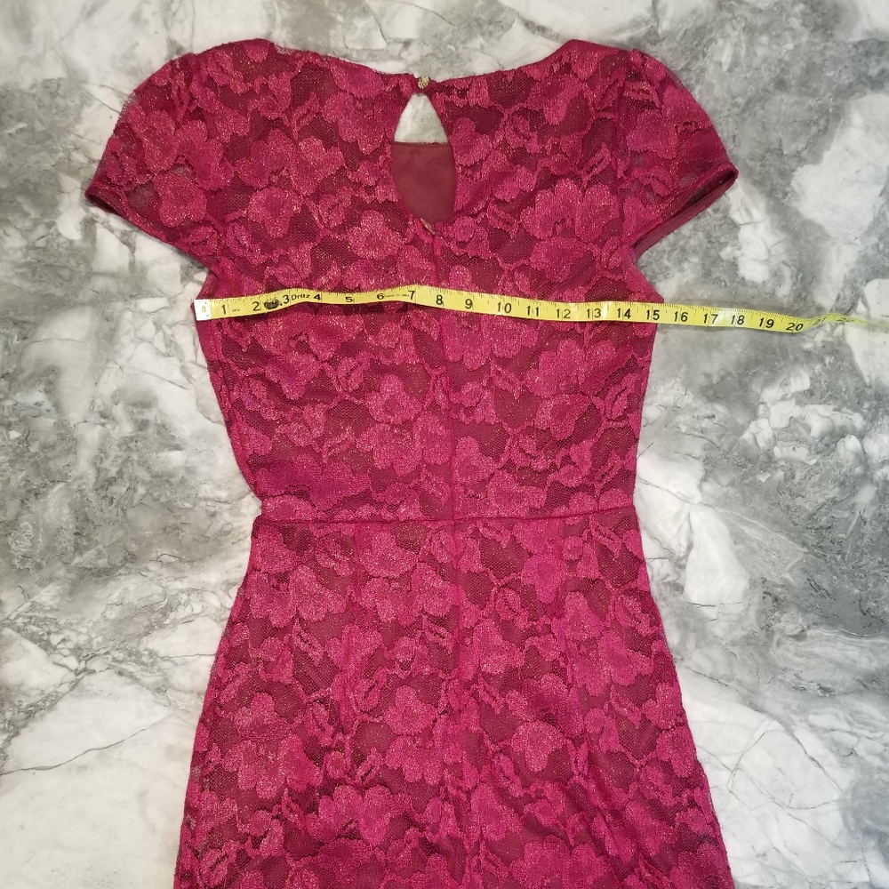 Pink Owl Lace Dress w/ Keyhole Back - Picture 4 of 6